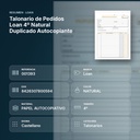 TALONARIO DE PEDIDOS LOAN 4º NATURAL DUPLICADO AUTOCOPIANTE - resumen de atributos