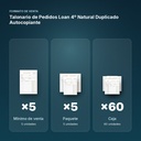 TALONARIO DE PEDIDOS LOAN 4º NATURAL DUPLICADO AUTOCOPIANTE - formato de venta: paquete de 5, caja de 60
