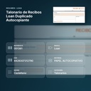 TALONARIO DE RECIBOS LOAN DUPLICADO AUTOCOPIANTE - resumen de atributos