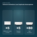 TALONARIO DE RECIBOS LOAN DUPLICADO AUTOCOPIANTE - formato de venta: paquete de 5, caja de 80