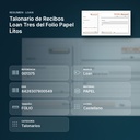 TALONARIO DE RECIBOS LOAN TRES DEL FOLIO PAPEL LITOS - resumen de atributos