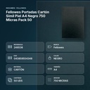 FELLOWES PORTADAS CARTÓN SÍMIL PIEL A4 NEGRO 750 MICRAS PACK 50 - resumen de atributos