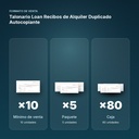 TALONARIO LOAN RECIBOS DE ALQUILER DUPLICADO AUTOCOPIANTE - formato de venta: paquete de 5, caja de 80