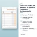 TALONARIO NOTAS DE ENTREGA 4º NATURAL TRIPLICADO AUTOCOPIANTE - características principales