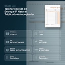 TALONARIO NOTAS DE ENTREGA 4º NATURAL TRIPLICADO AUTOCOPIANTE - resumen de atributos