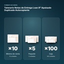 TALONARIO NOTAS DE ENTREGA LOAN 8º APAISADO DUPLICADO AUTOCOPIANTE - formato de venta: paquete de 5, caja de 100