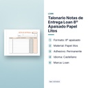 TALONARIO NOTAS DE ENTREGA LOAN 8º APAISADO PAPEL LITOS - características principales