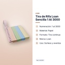 TIRA DE RIFA LOAN SENCILLA 1 AL 3000 - características principales