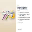 BOLÍGRAFO BIC 4 COLORES SHINE - características principales