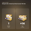 BOLÍGRAFO BIC CRISTAL AZUL PACK ESCOLAR 100 UDS - formato de venta: caja de 14