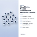 OJOS MÓVILES NEGROS AUTADHESIVOS REDONDOS 8 MM 80 UDS - características principales