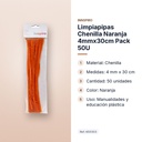 LIMPIAPIPAS CHENILLA NARANJA 4MMX30CM PACK 50U - características principales