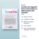 CORDÓN DE ALGODÓN FINO 0,5MM  BLANCO 5M INNSPIRO REF. 220010 - características principales