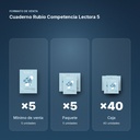 CUADERNO RUBIO COMPETENCIA LECTORA 5  - formato de venta: paquete de 5, caja de 40