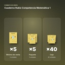 CUADERNO RUBIO COMPETENCIA MATEMÁTICA 1  - formato de venta: paquete de 5, caja de 40