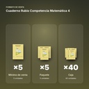CUADERNO RUBIO COMPETENCIA MATEMÁTICA 4 - formato de venta: paquete de 5, caja de 40