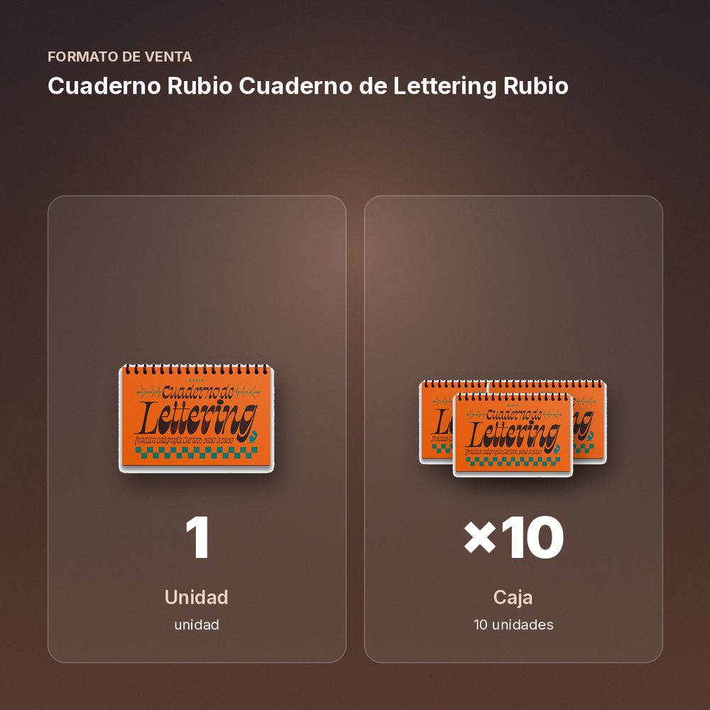 CUADERNO RUBIO CUADERNO DE LETTERING RUBIO - formato de venta: caja de 10