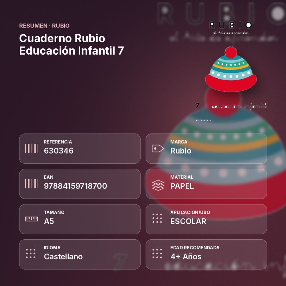 CUADERNO RUBIO EDUCACIÓN INFANTIL 7   - resumen de atributos
