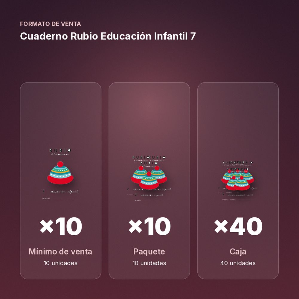 CUADERNO RUBIO EDUCACIÓN INFANTIL 7   - formato de venta: paquete de 10, caja de 40
