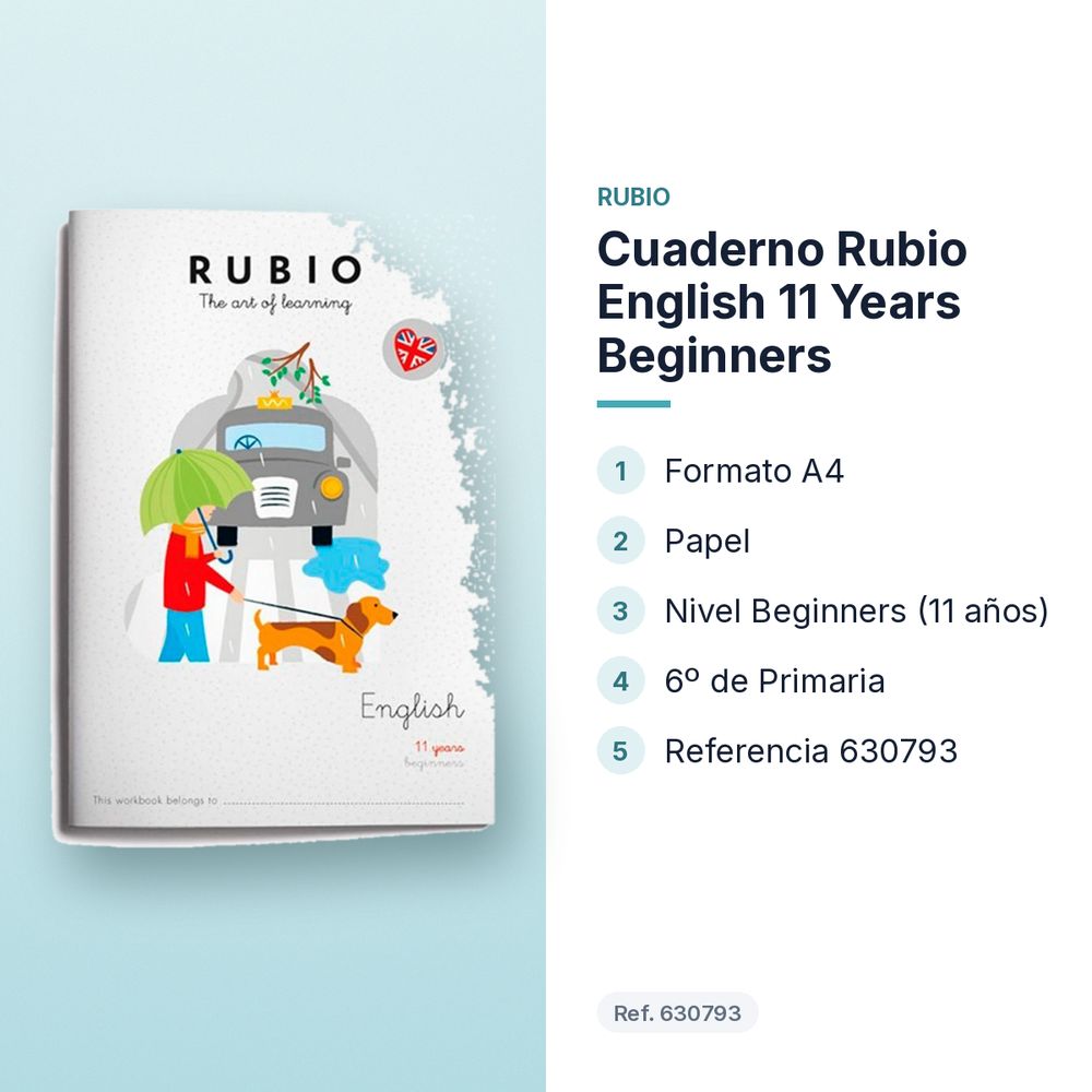 CUADERNO RUBIO ENGLISH 11 YEARS BEGINNERS  - características principales