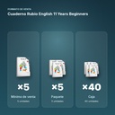 CUADERNO RUBIO ENGLISH 11 YEARS BEGINNERS  - formato de venta: paquete de 5, caja de 40