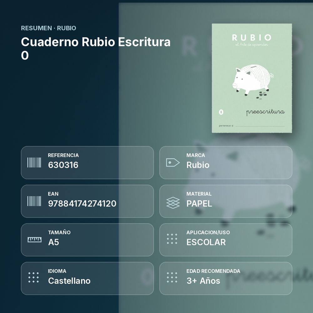 CUADERNO RUBIO ESCRITURA 0  - resumen de atributos