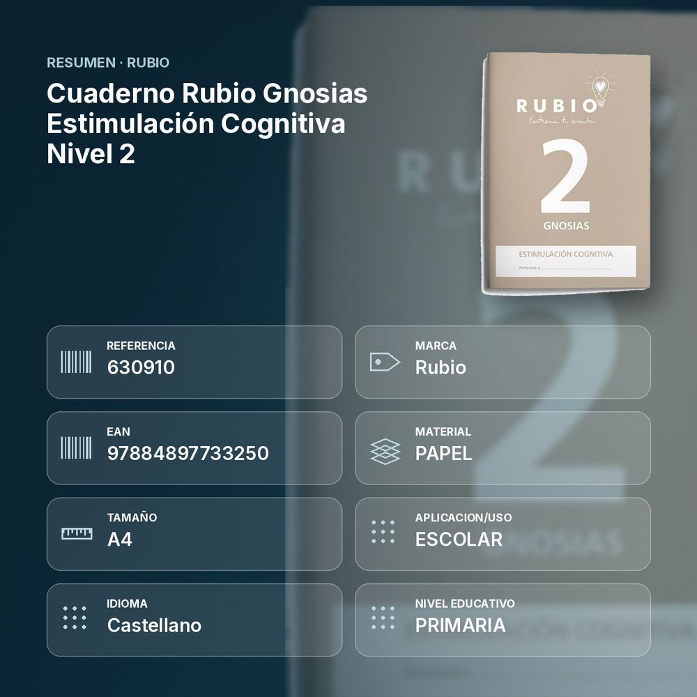 CUADERNO RUBIO GNOSIAS ESTIMULACIÓN COGNITIVA NIVEL 2  - resumen de atributos