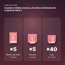CUADERNO RUBIO LECTURA Y ESCRITURA ESTIMULACIÓN COGNITIVA NIVEL 1  - formato de venta: paquete de 5, caja de 40