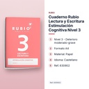 CUADERNO RUBIO LECTURA Y ESCRITURA ESTIMULACIÓN COGNITIVA NIVEL 3  - características principales