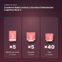 CUADERNO RUBIO LECTURA Y ESCRITURA ESTIMULACIÓN COGNITIVA NIVEL 3  - formato de venta: paquete de 5, caja de 40