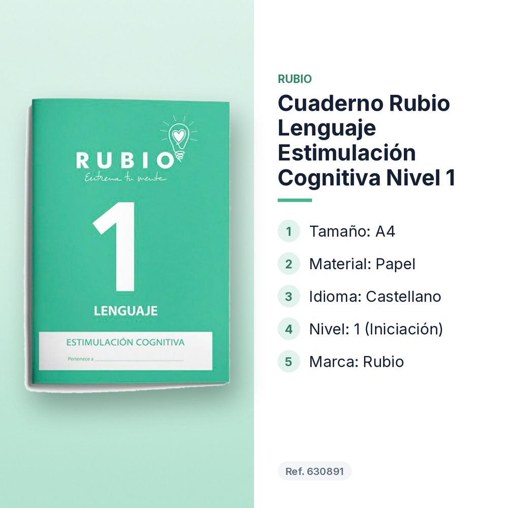 CUADERNO RUBIO LENGUAJE ESTIMULACIÓN COGNITIVA NIVEL 1 - características principales