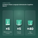CUADERNO RUBIO LENGUAJE ESTIMULACIÓN COGNITIVA NIVEL 2  - formato de venta: paquete de 5, caja de 40