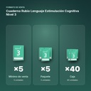 CUADERNO RUBIO LENGUAJE ESTIMULACIÓN COGNITIVA NIVEL 3 - formato de venta: paquete de 5, caja de 40