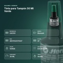 TINTA PARA TAMPÓN 30 ML VERDE - resumen de atributos