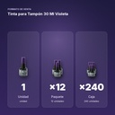 TINTA PARA TAMPÓN 30 ML VIOLETA - formato de venta: paquete de 12, caja de 240