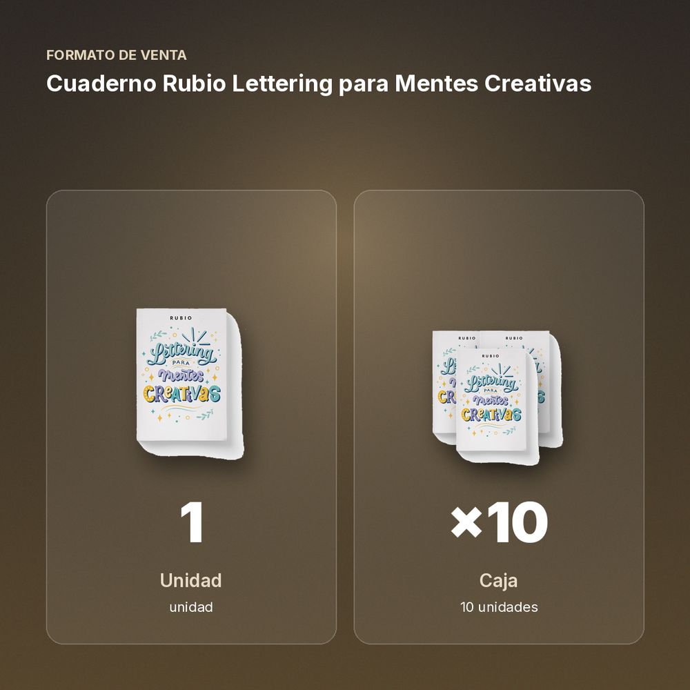 CUADERNO RUBIO LETTERING PARA MENTES CREATIVAS - formato de venta: caja de 10