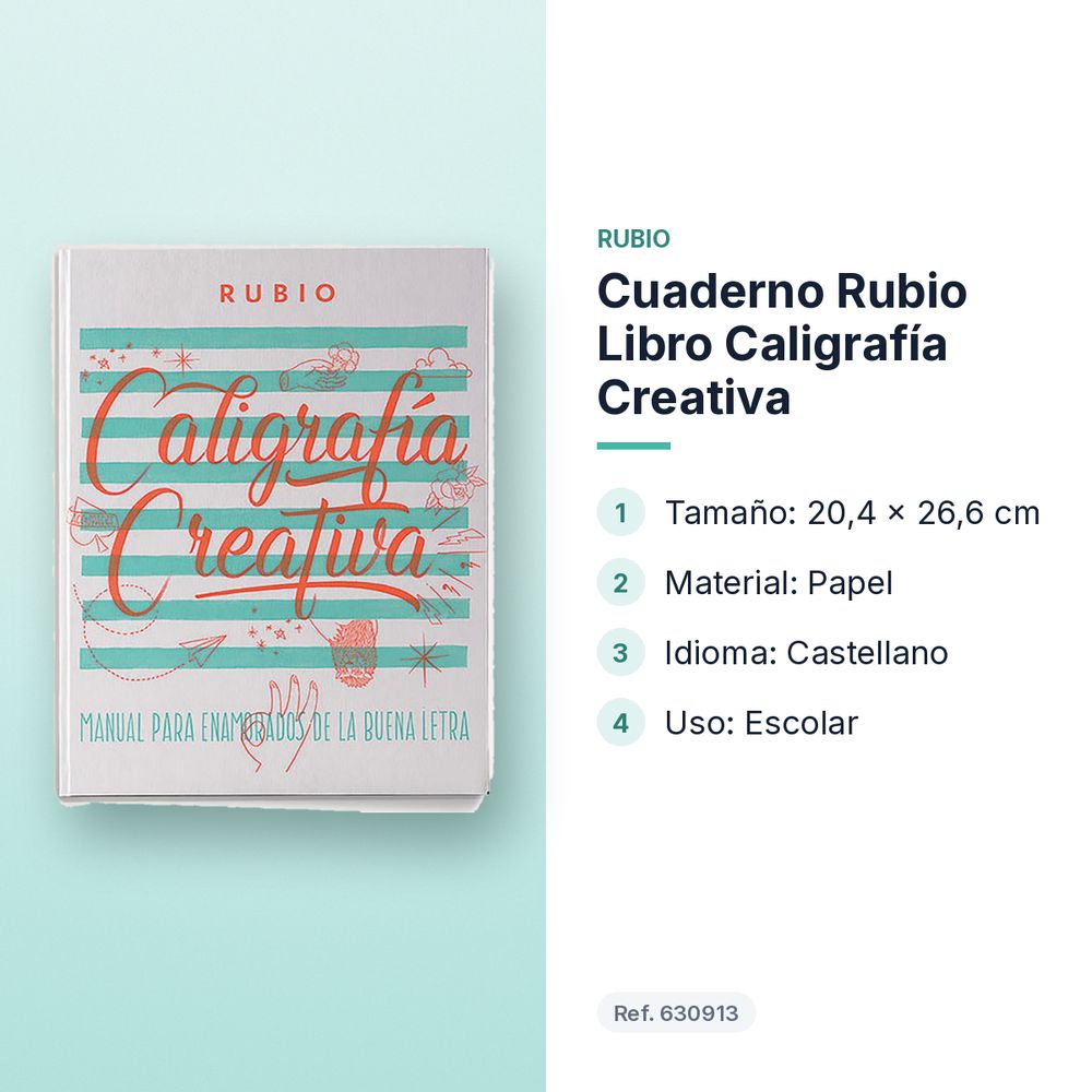 CUADERNO RUBIO LIBRO CALIGRAFÍA CREATIVA - características principales