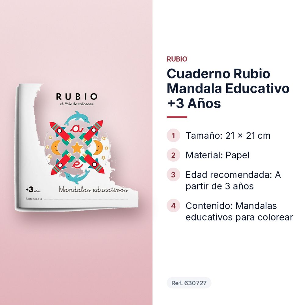 CUADERNO RUBIO MANDALA EDUCATIVO +3 AÑOS - características principales