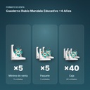 CUADERNO RUBIO MANDALA EDUCATIVO +4 AÑOS  - formato de venta: paquete de 5, caja de 40