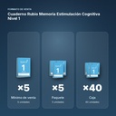 CUADERNO RUBIO MEMORIA ESTIMULACIÓN COGNITIVA NIVEL 1 - formato de venta: paquete de 5, caja de 40