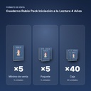 CUADERNO RUBIO PACK INICIACIÓN A LA LECTURA 4 AÑOS - formato de venta: paquete de 5, caja de 40