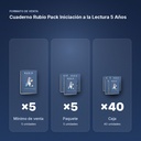 CUADERNO RUBIO PACK INICIACIÓN A LA LECTURA 5 AÑOS - formato de venta: paquete de 5, caja de 40