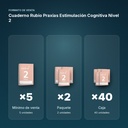 CUADERNO RUBIO PRAXIAS ESTIMULACIÓN COGNITIVA NIVEL 2  - formato de venta: paquete de 2, caja de 40