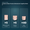CUADERNO RUBIO PRAXIAS ESTIMULACIÓN COGNITIVA NIVEL 3 - formato de venta: paquete de 5, caja de 40