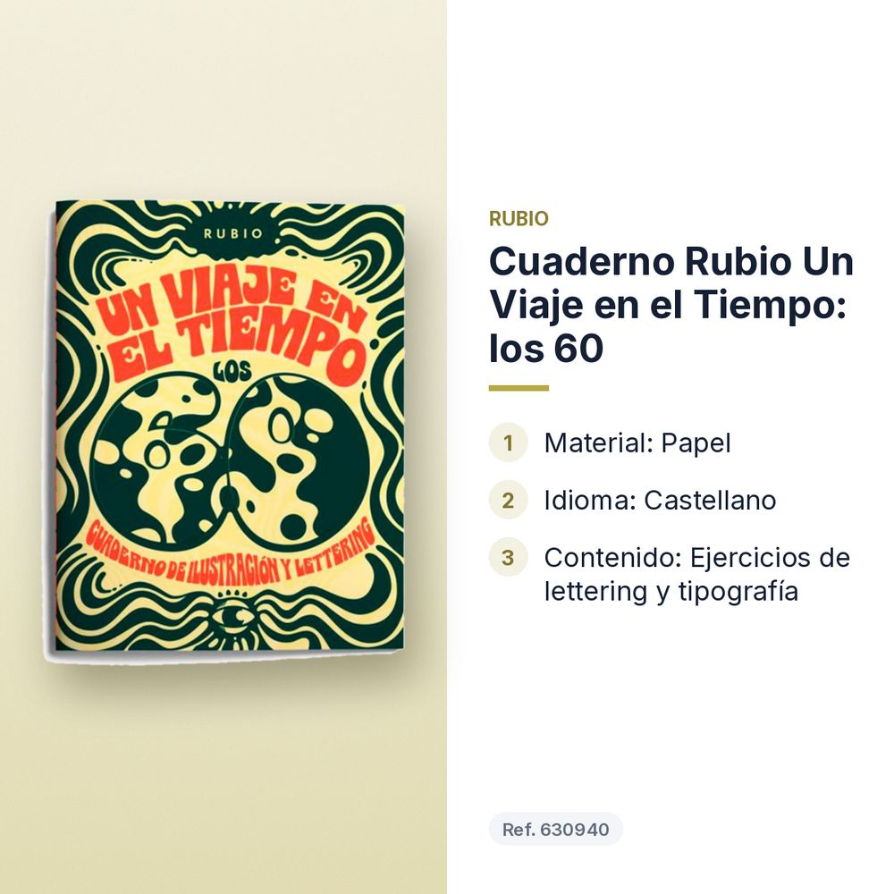 CUADERNO RUBIO UN VIAJE EN EL TIEMPO: LOS 60 - características principales