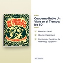 CUADERNO RUBIO UN VIAJE EN EL TIEMPO: LOS 60 - características principales