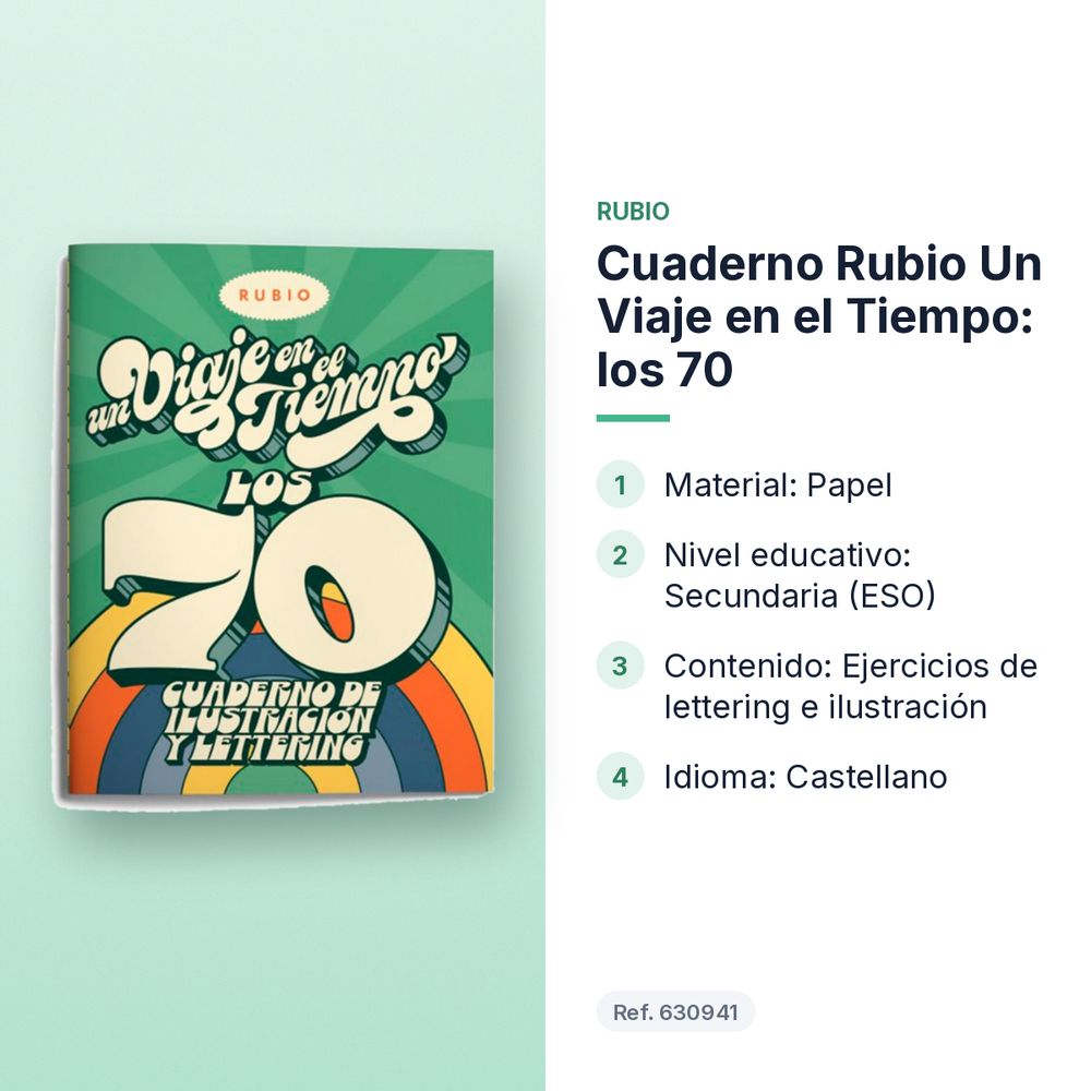 CUADERNO RUBIO UN VIAJE EN EL TIEMPO: LOS 70 - características principales