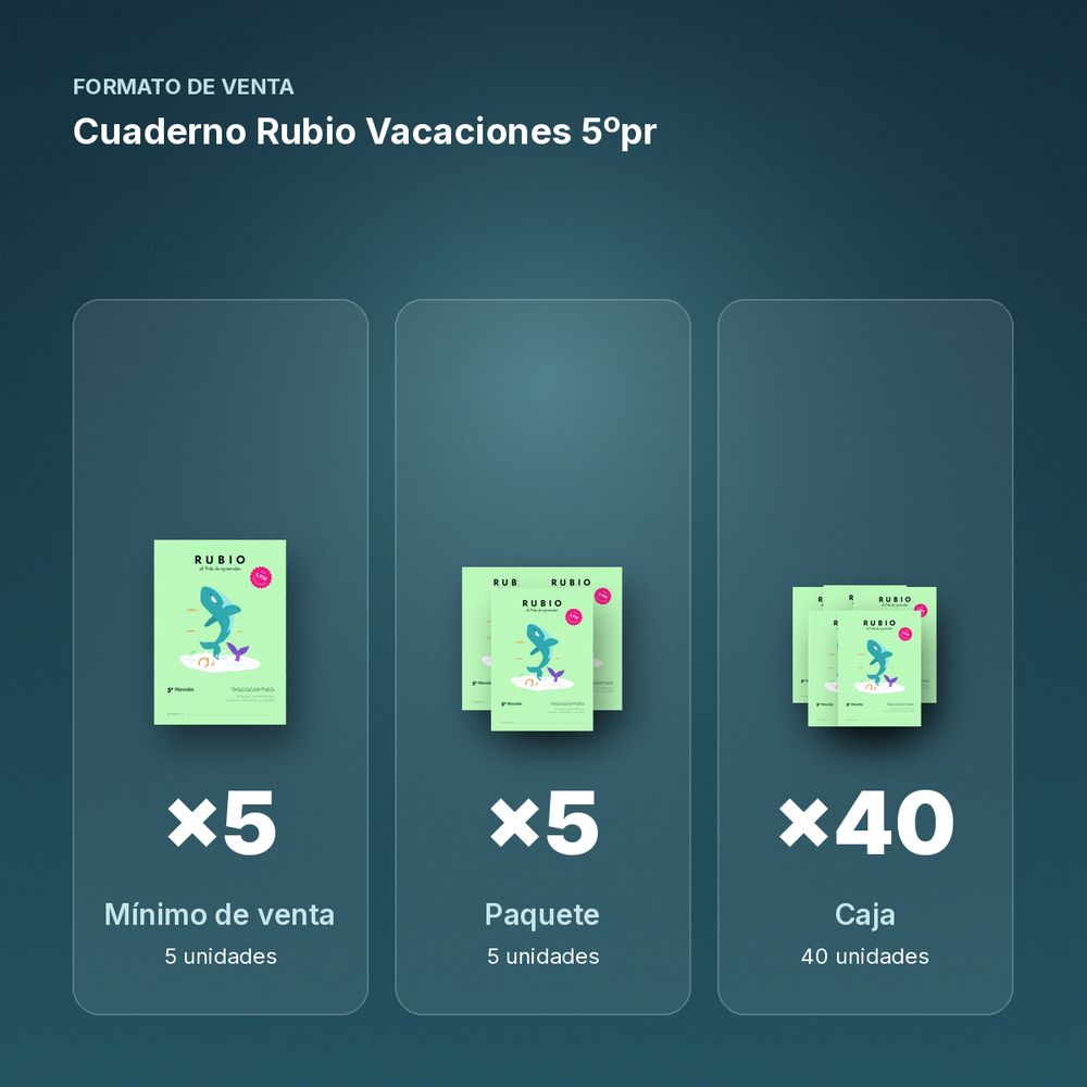 CUADERNO RUBIO VACACIONES 5ºPR - formato de venta: paquete de 5, caja de 40