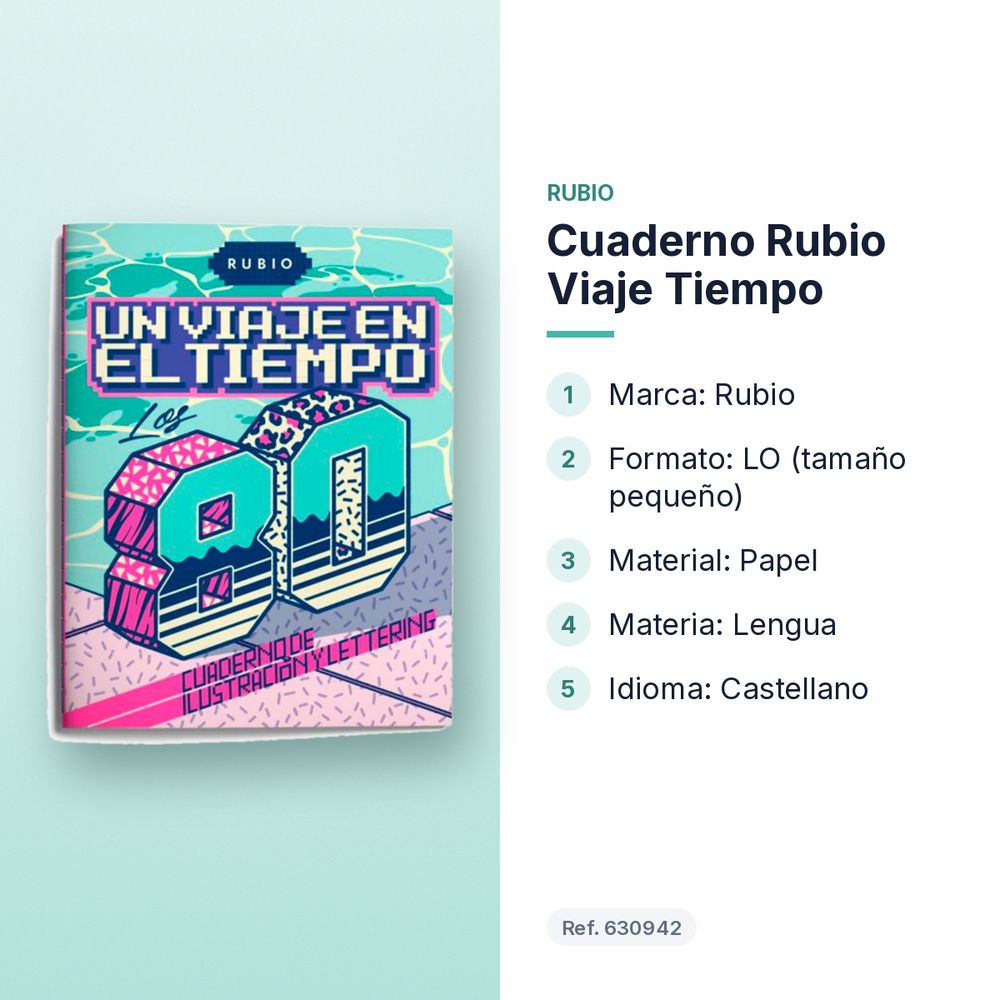CUADERNO RUBIO VIAJE TIEMPO - características principales