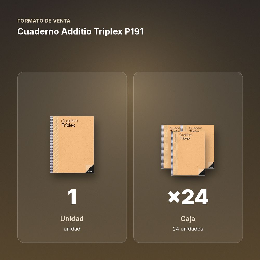 CUADERNO ADDITIO TRIPLEX P191 - formato de venta: caja de 24